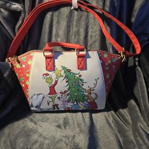 Loungefly Brand New The Grinch Red and White Holiday Shoulder Bag
